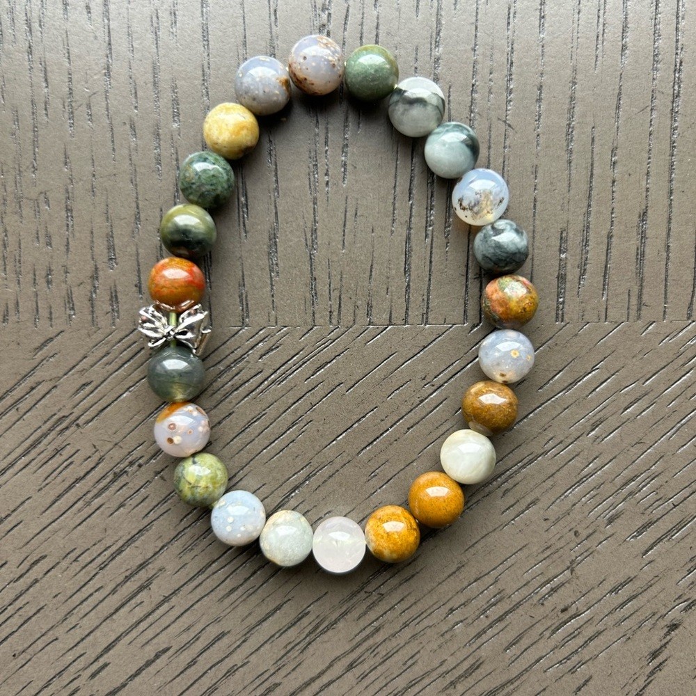 Galaxy agate/Eagle eye bracelet 7-8mm SIZE 6.5-7’