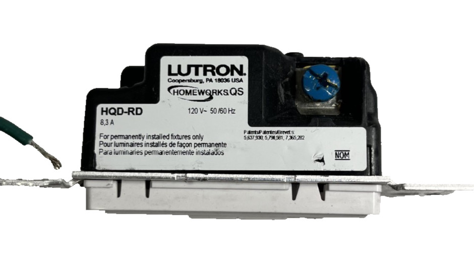 Lutron HQD-RD-WH Remote Dimmer, White, Excellent Condition, Pre Owned