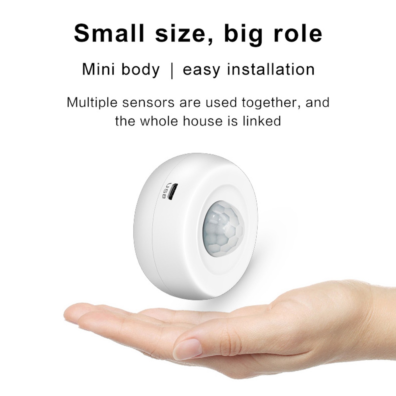Smart WiFi PIR Motion Sensor Ceiling Wall Mount USB Battery Powered Light Sensor