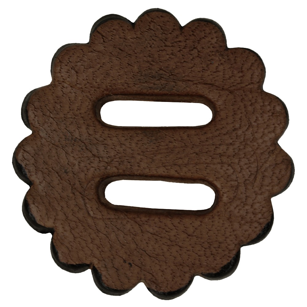 HILASON 18 Pack Slotted Scalloped Leather Rosette Concho Saddle Dark Brown