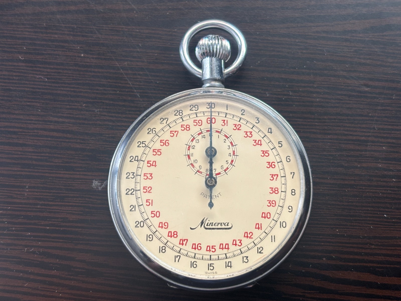 Vintage Minerva Mechanical Stop Watch Timer 1/10 Second Swiss Made. FREE S&H!