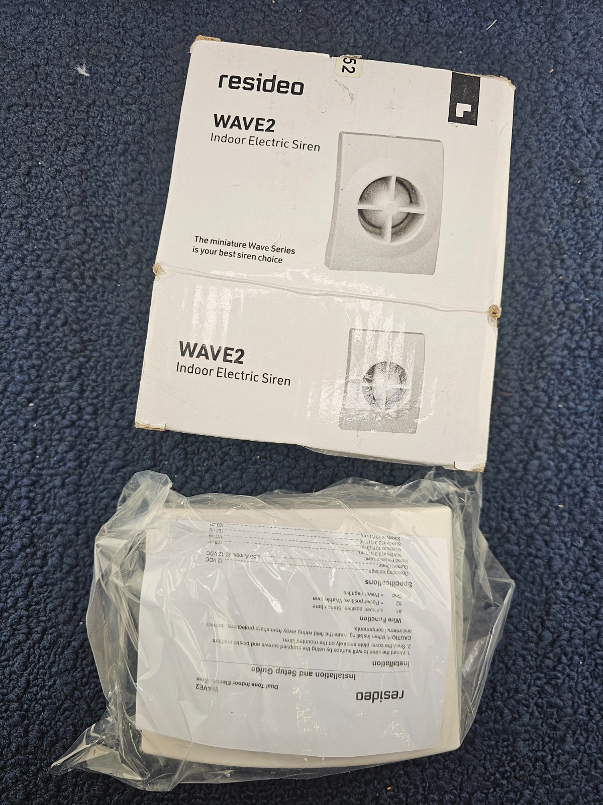RESIDEO WAVE2: Two-Tone Indoor Electric Siren, 106dB @ 12VDC - White