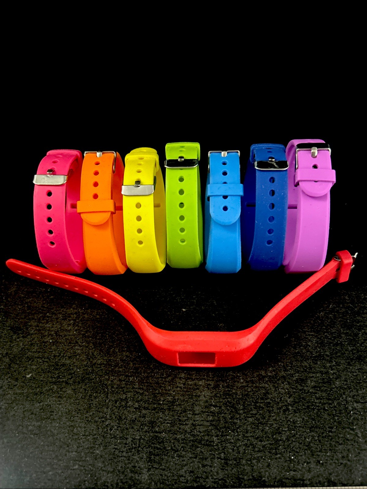Set of 8 Garmin Vivofit 3/jr/jr 2 Bands Rubber Wristbands Rainbow of Color