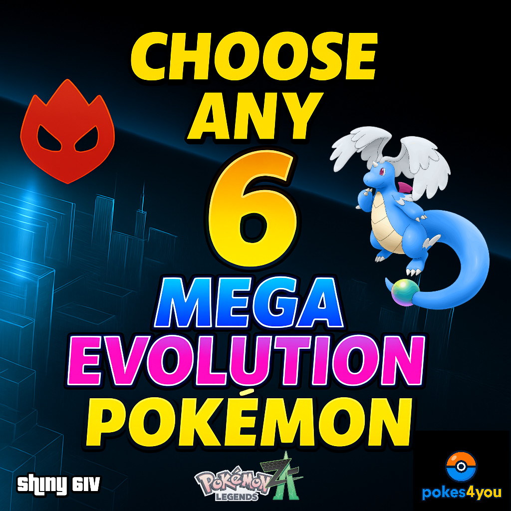 Pokémon Legends ZA Z-A Choose 6 Shiny 6IV Mega Alpha Pokémon Battle Ready Bundle