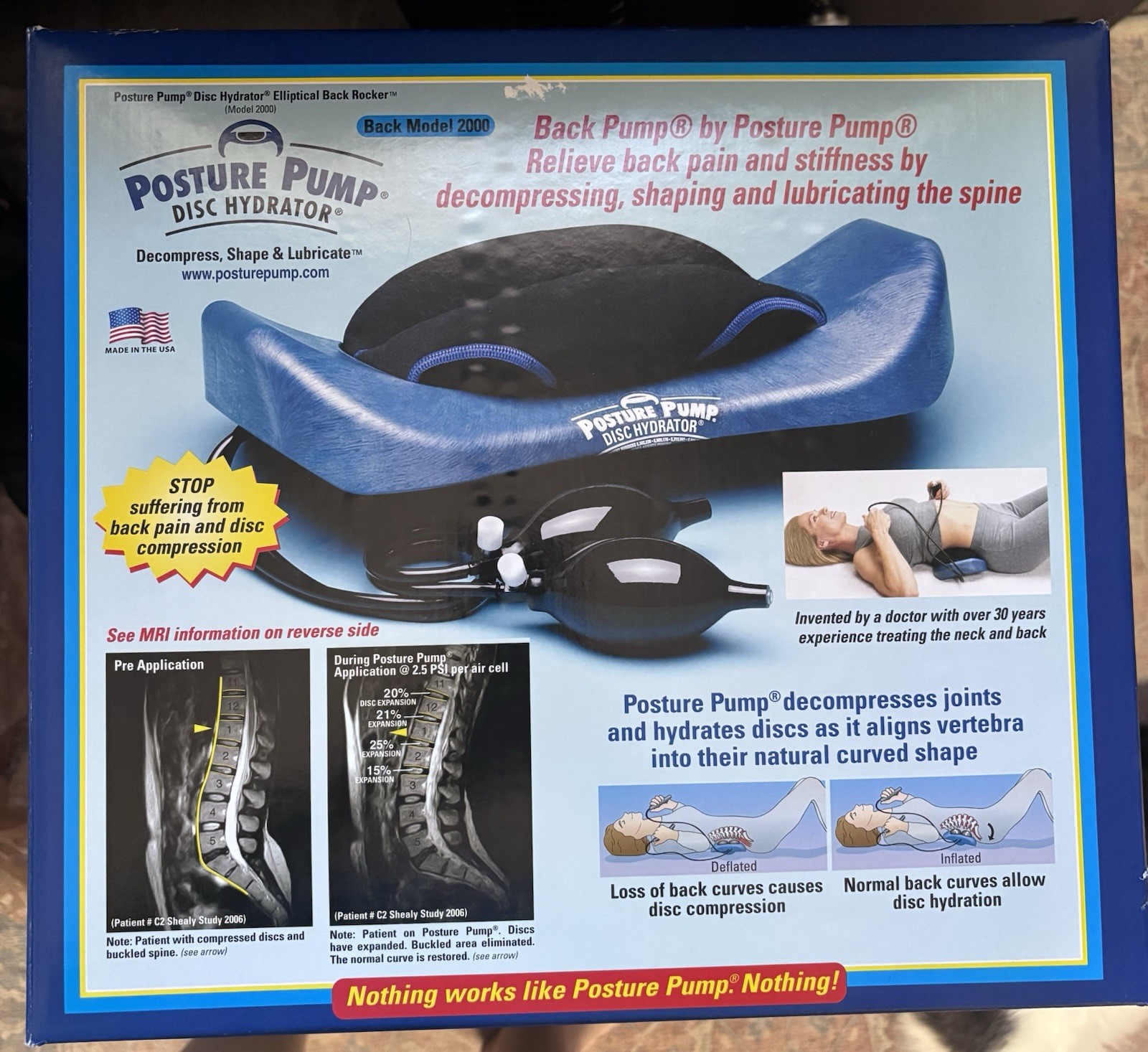 New Posture Pump Disc Hydrator Elliptical Back Rocker Back Model 2000