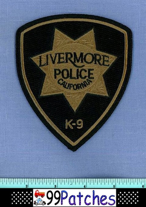LIVERMORE K-9 (Subdued) CALIFORNIA Police Shoulder Patch K9 DOG CANINE 8J