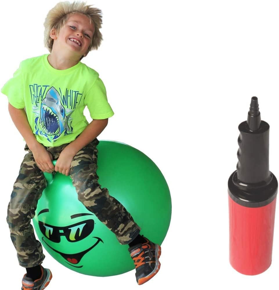 Hopper Therapy Ball for Kids 7 8 9 and 10 Years Old | 20" Hoppity Hop Green Jump