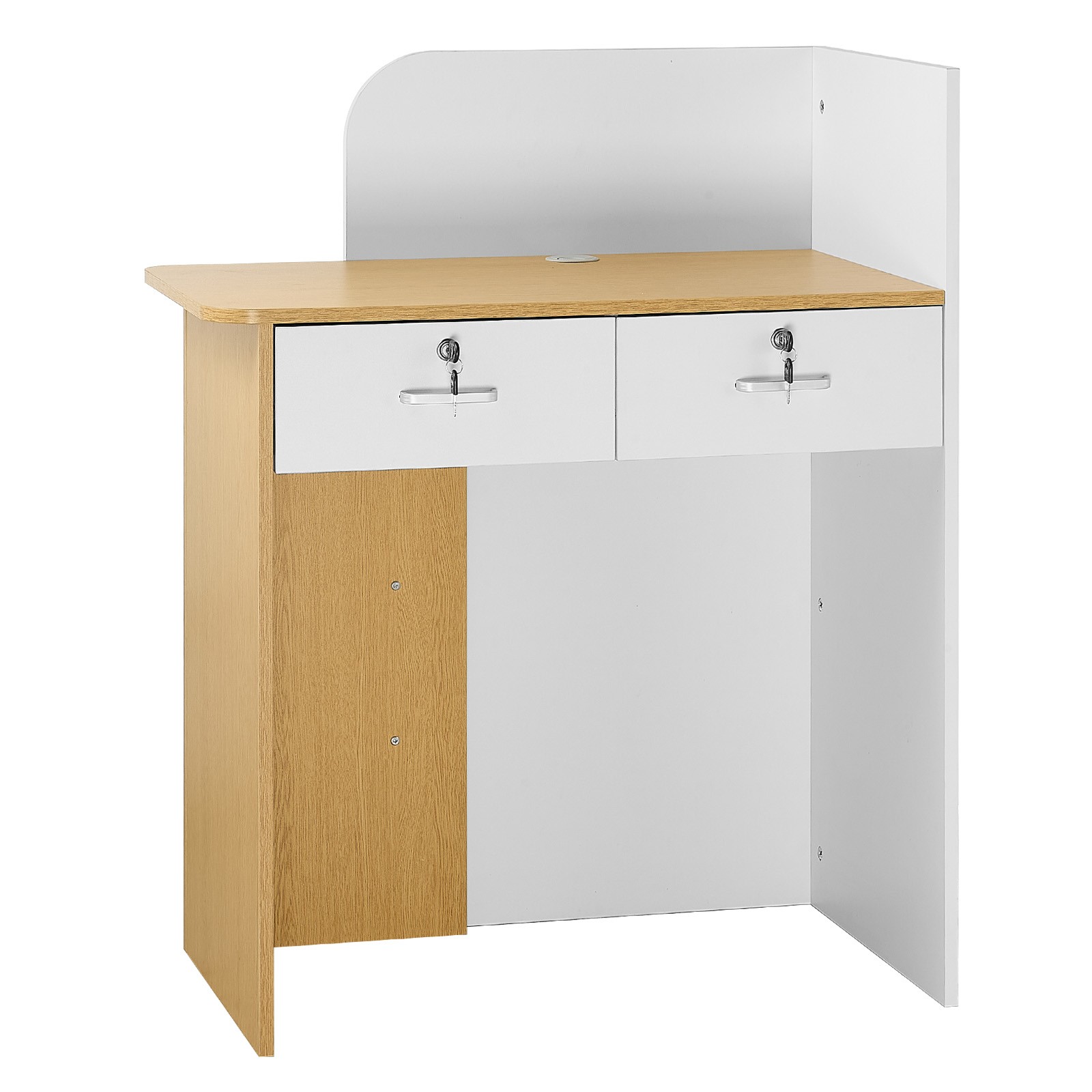VEVOR Reception Desk 31.5 inch Rectangular Front Counter Table with LED & Drawer