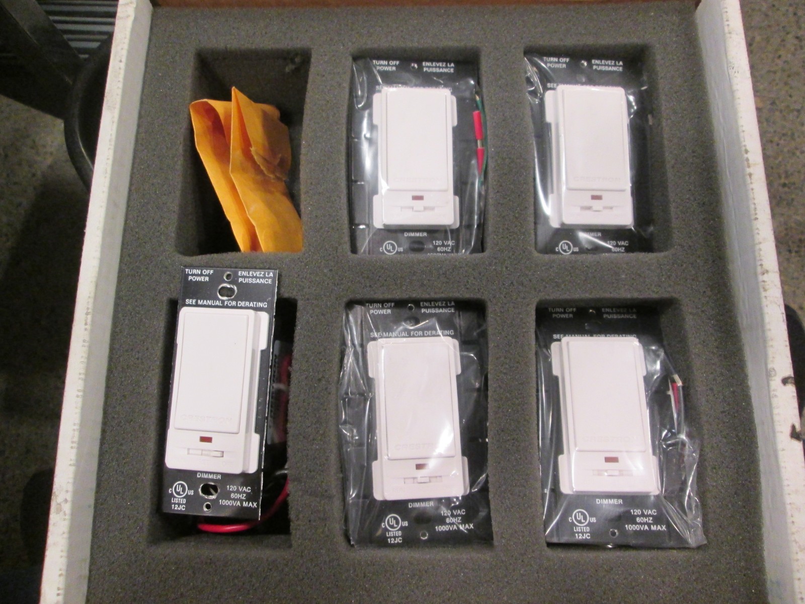 LOT of 5 Crestron Prodigy P-DIMRF Paddle Dimmer 120V WHITE WIRELESS *NEW*