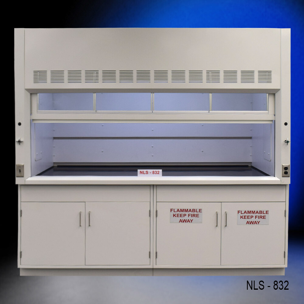 8' x 4'  Laboratory Fume Hood w/ General & Flammable Storage / E1-826