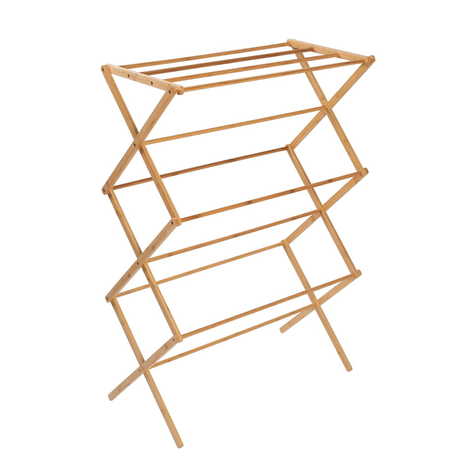 Collapsible Bamboo Drying Rack – Sturdy & Foldable Laundry Drying Rack, Space...