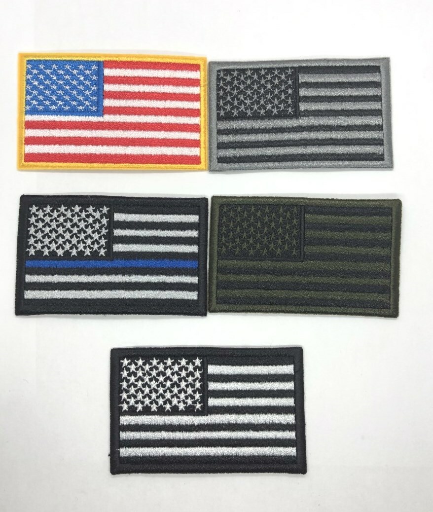 USA American Flag iron/sew on  Patch 3 1/8''X 2'' choice  Military Tactical