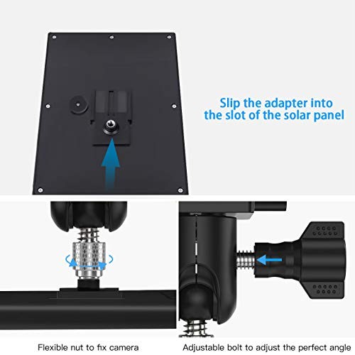 HOLACA Weatherproof Gutter Mount for Ring Solar Panel- Adjustable Black