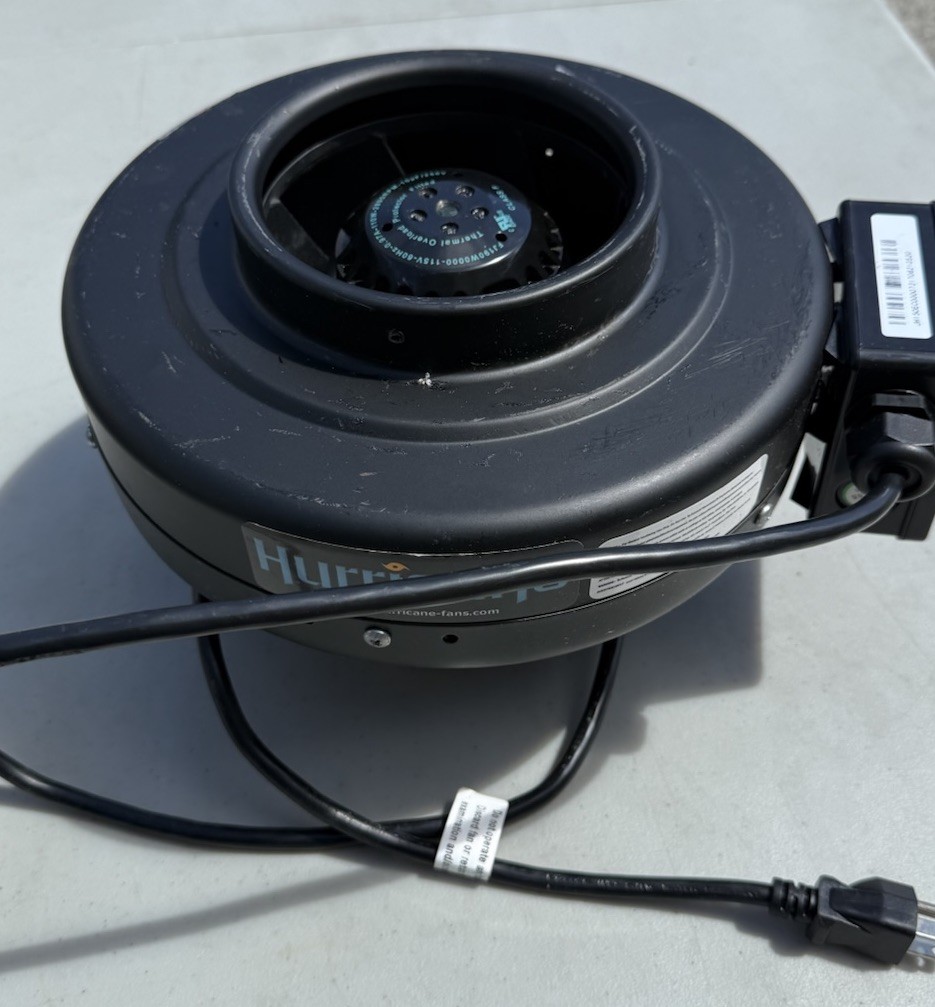 Good Used Hurricane 6" Inline Exhaust Fan Hydroponic Duct Blower 6in