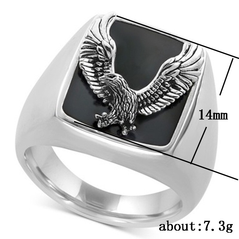 Silver plated Luxury Men's Ring For Christmas Gifts Flying Eagle Knight Men Ring