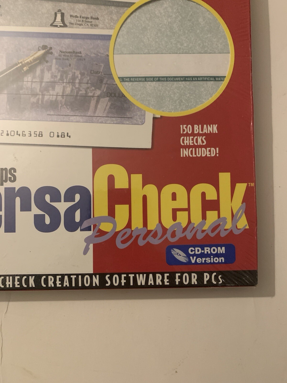 VersaCeck Check Personal 1998 w/ Blank Checks PC CD Print templates program New