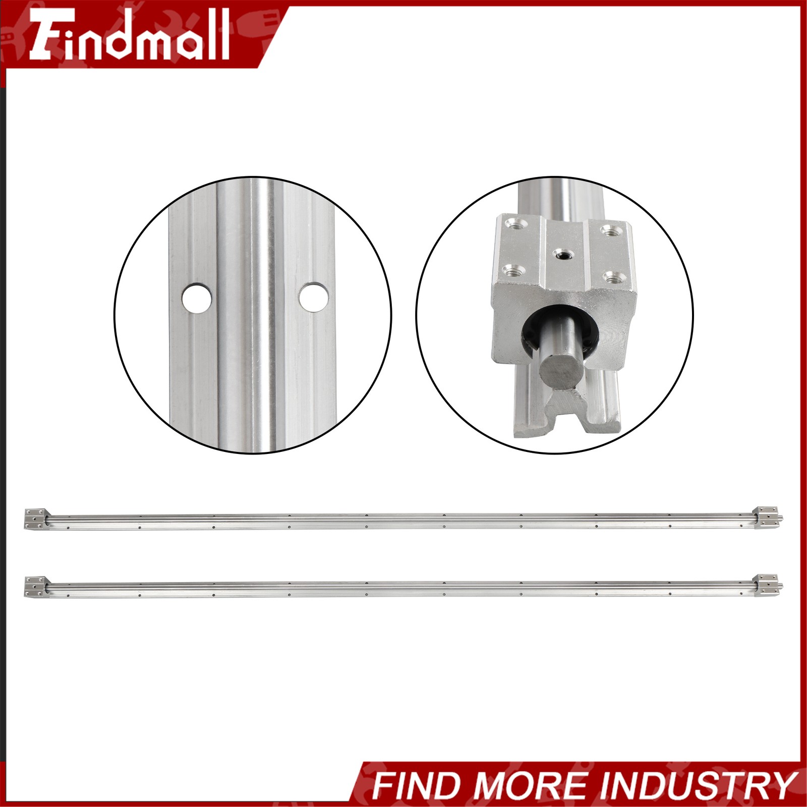Findmall SBR12 Linear Rail 1500mm Kit w/4 Blocks - For CNC Machine Guide Set