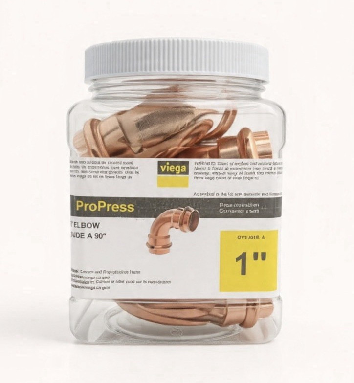 Viega ProPress 1in Copper 90° Elbow Press-Fit Fitting, 5 Pack (77630)