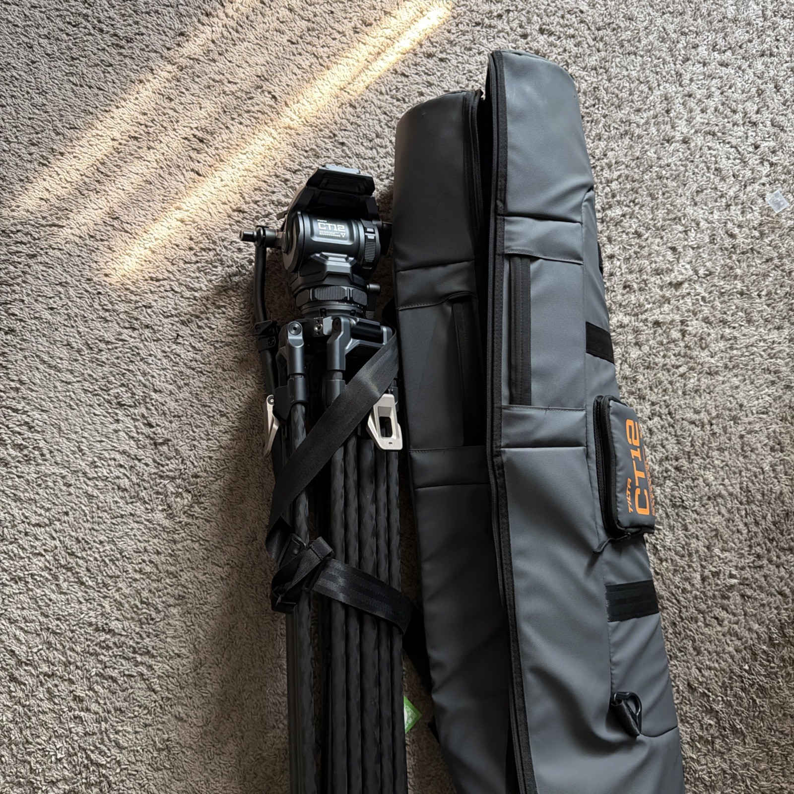 Tilta Cine CT12 Fluid Head with 3-Section Carbon Fiber Tripod, 26.5 lbs Capacity