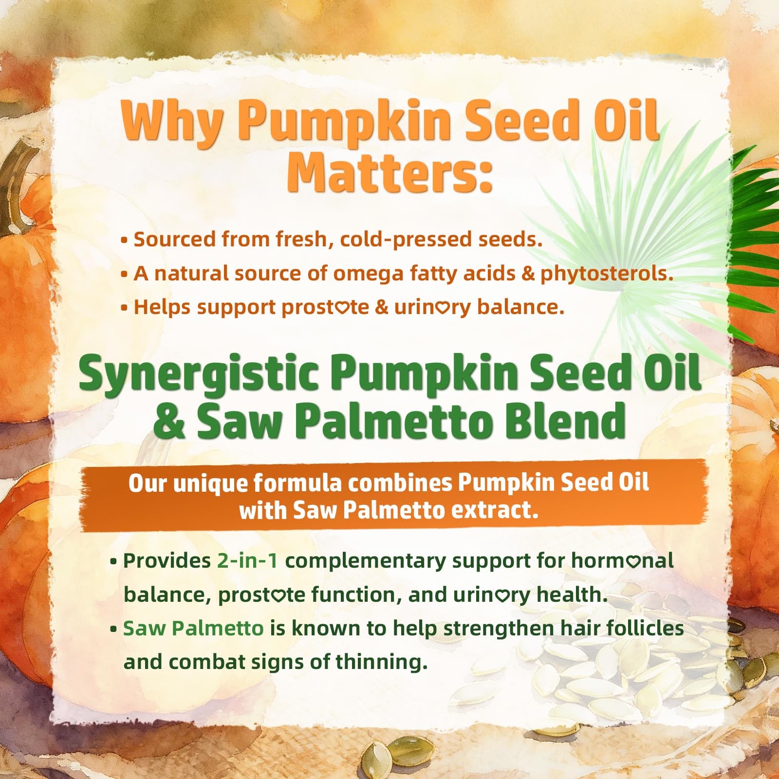 Pumpkin Seed Oil Gummies with Saw Palmetto, 60 Count (Pack of 1)