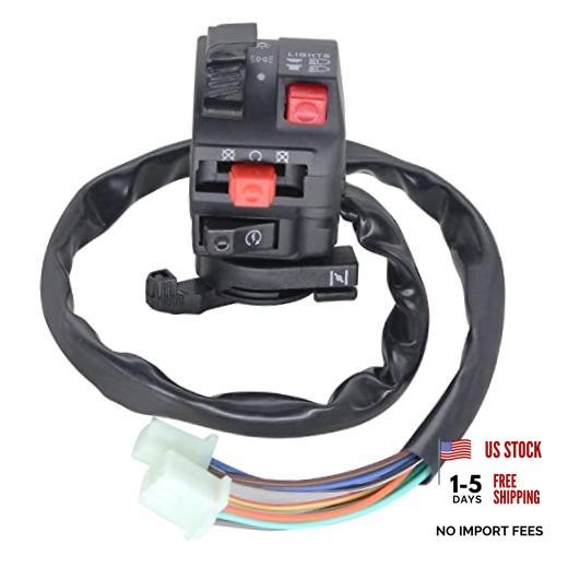 9 Wire 5 Function Left Starter Kill Light Choke Switch Assembly Fit for 150cc