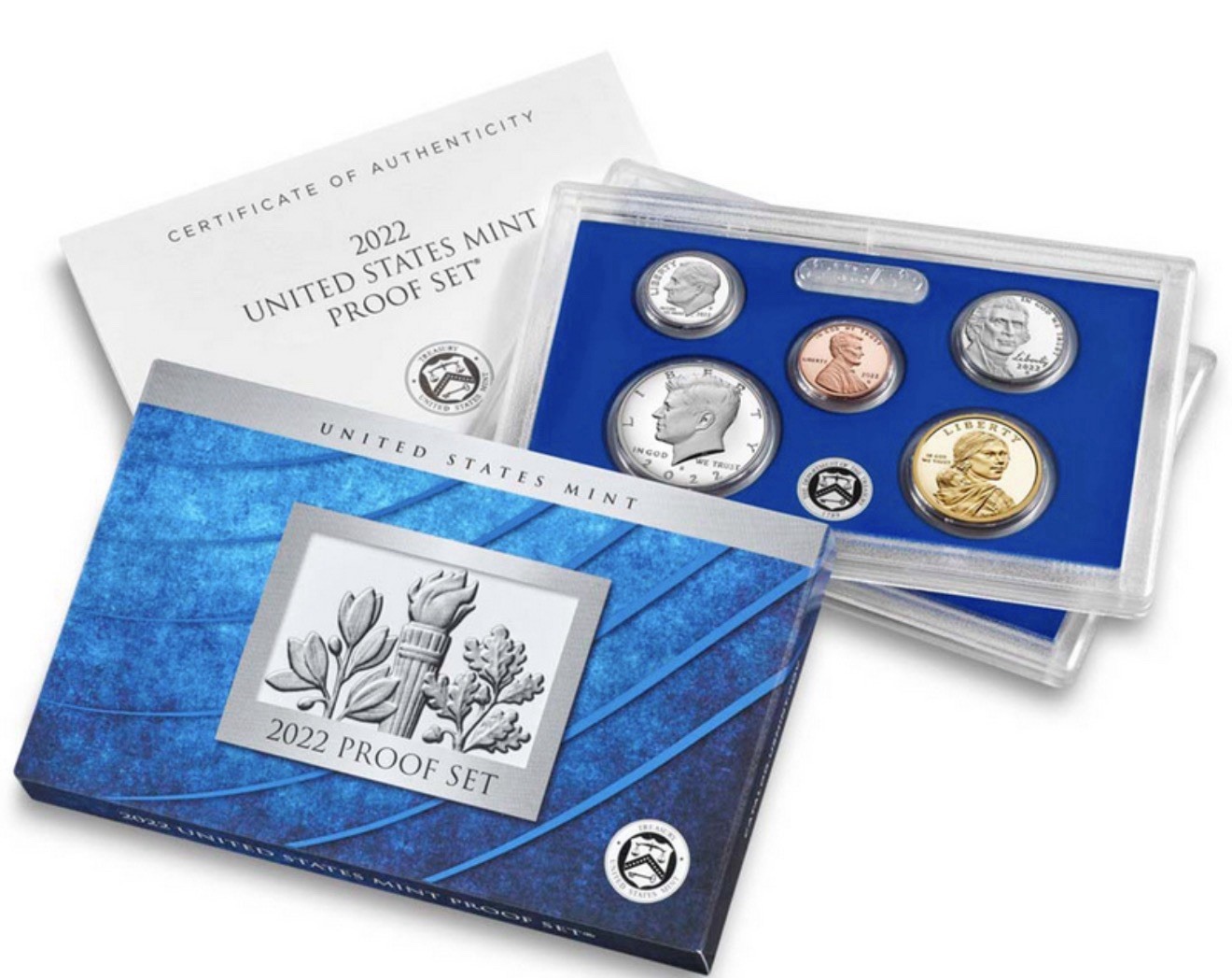 Proof Sets US Coins 2022 Uncirculated Complete 10 Coin Set OGP With COA