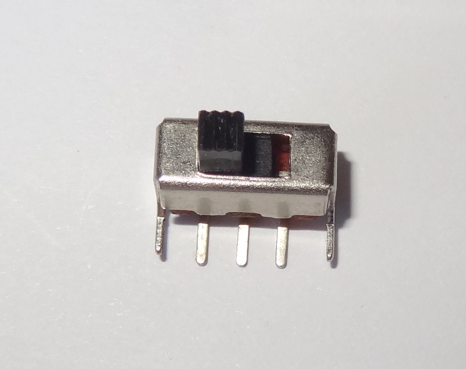 1 pc slide switch, SPDT, PCB, side mount (10D1e)