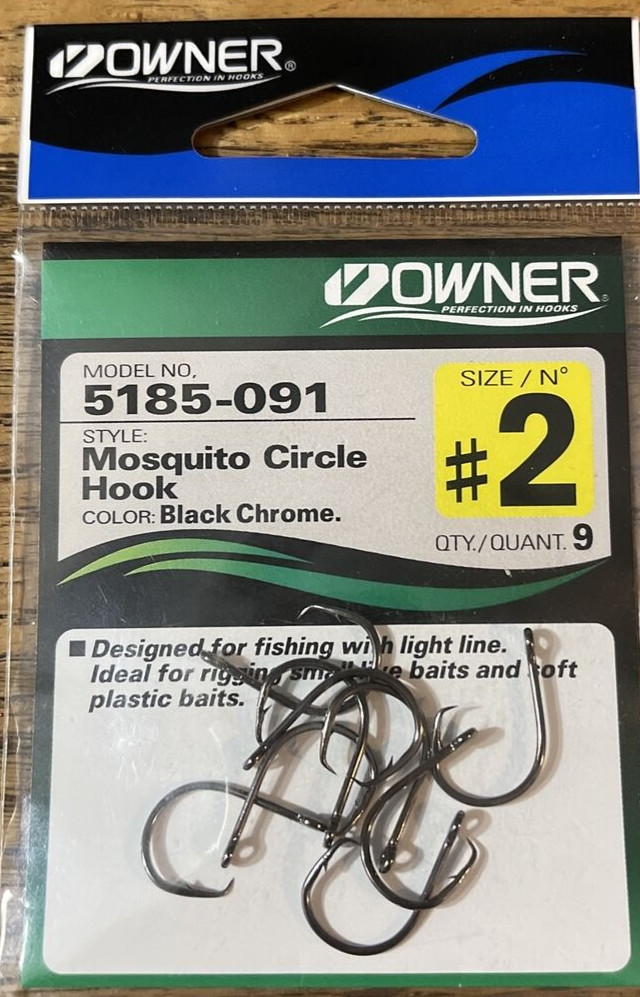 OwnerMosquito Circle Hook #5185-091 Size 2-1pk of 9pcs-BRAND NEW-SHIPS N 24 HRS