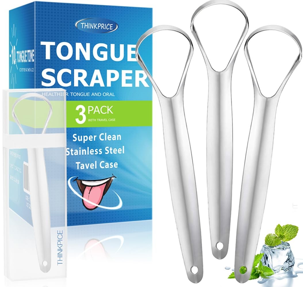 Limpiador de lengua de metal para adultos y niños para la higiene bucal.