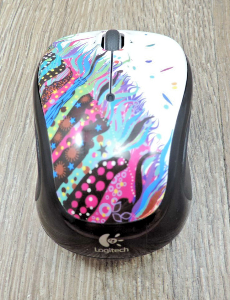 Logitech Wireless Mouse M325 Celebration Black 810-003883 w/Dongle Tested Works
