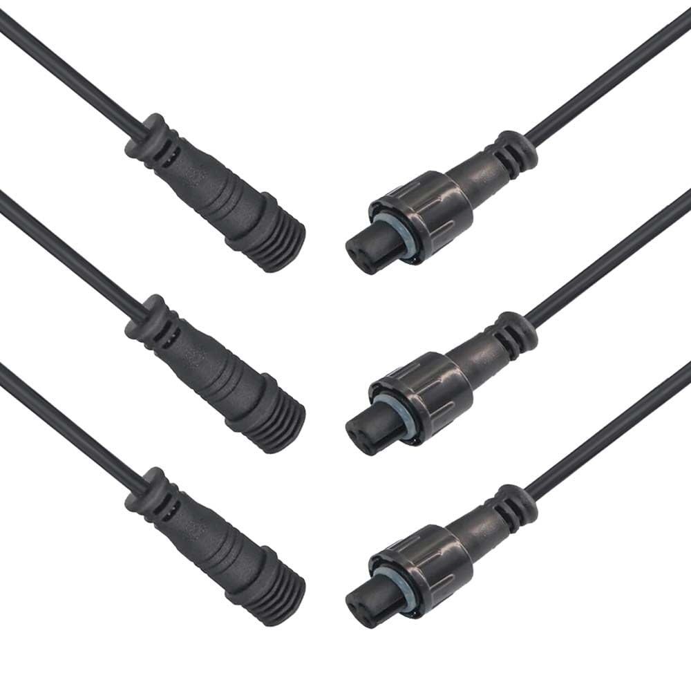 3 Wire 22AWG 3Pin Male Female Plug Waterproof LED Connector IP68 30cm 3 PCS