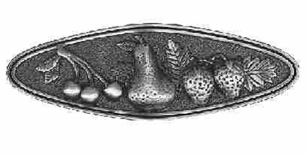 3" Fruits & Veggies Pull Brushed Satin Pewter