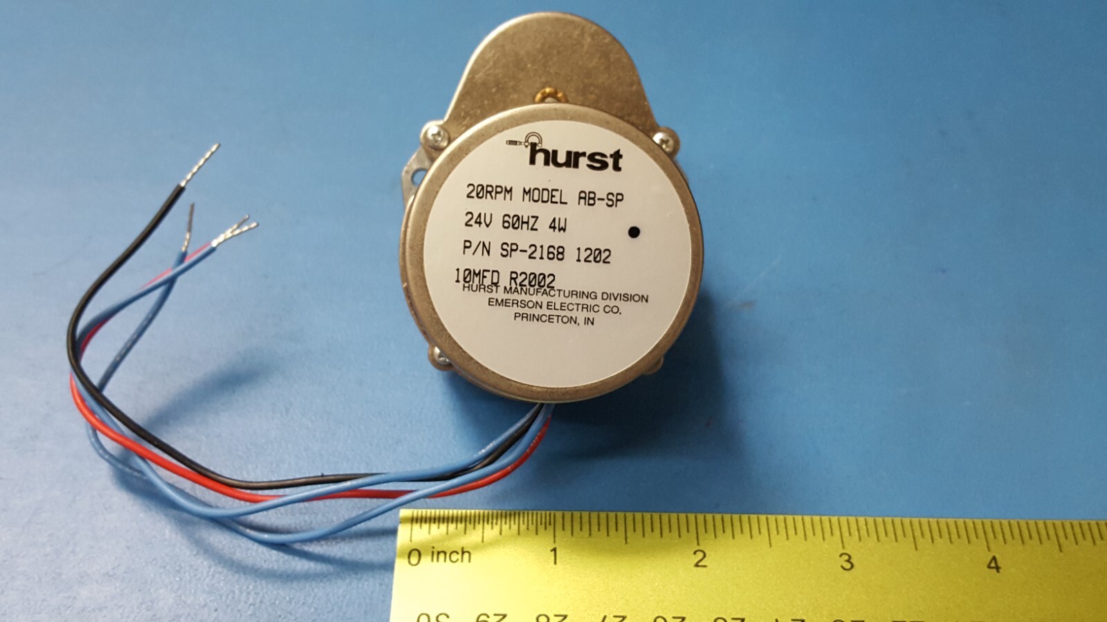 MOTOR GEARED , SP-2168, HURST, 24VAC, 4W, 20RPM, MODEL AB-SP, REQUIRED :CAP 10UF