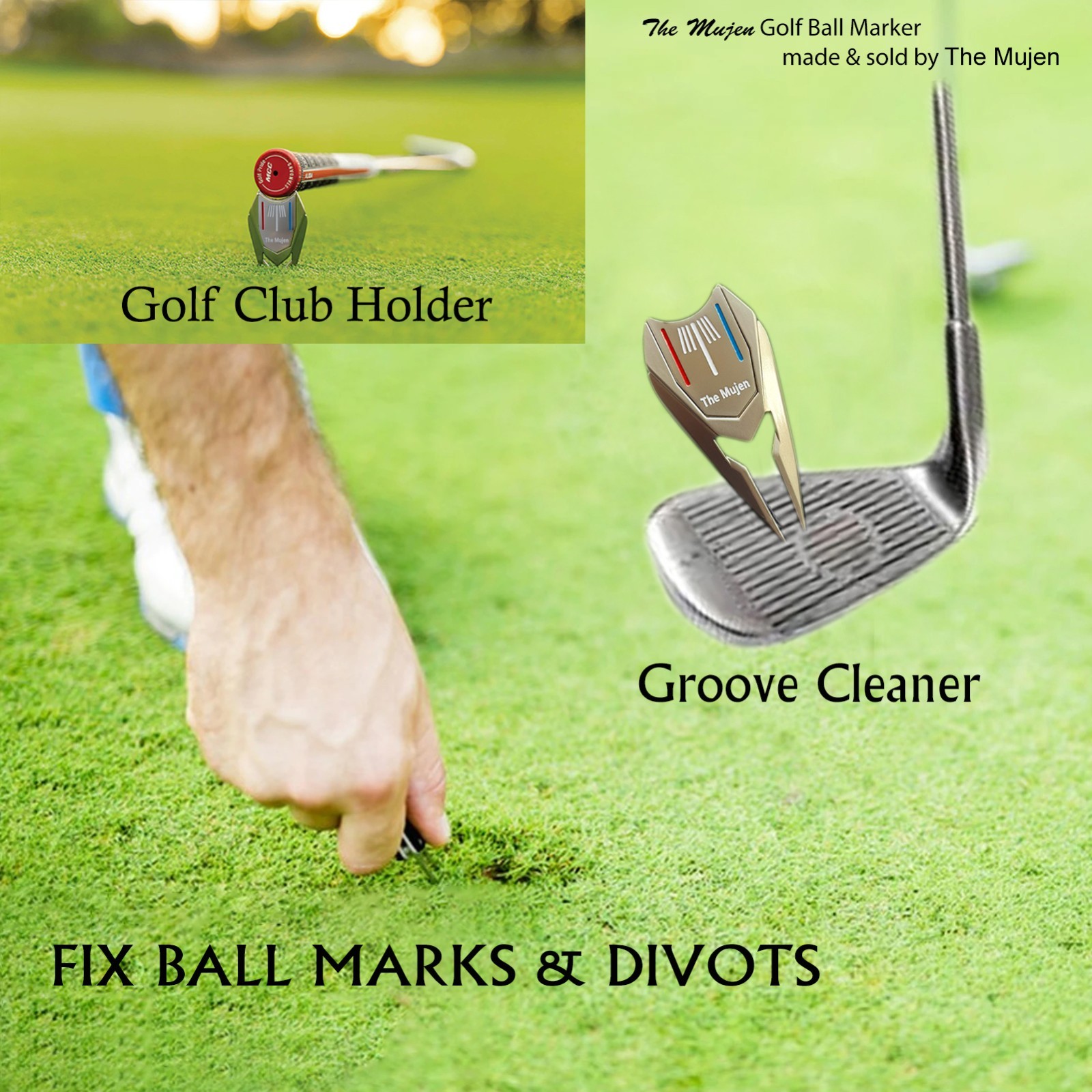 Golf Ball Marker, Golf Alignment Ball Marker for Putting, Golf Divot Tool