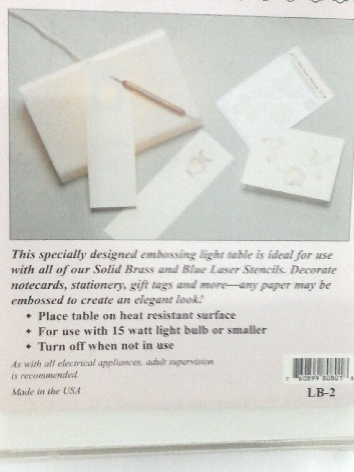 AMERICAN TRADITIONAL Embossing Light Table Scrapbooking Stamping BONUS Tools 4pc