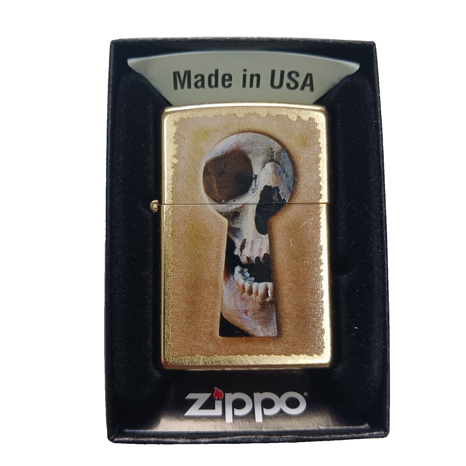 Zippo Keyhole Skull Gold Dust 28540