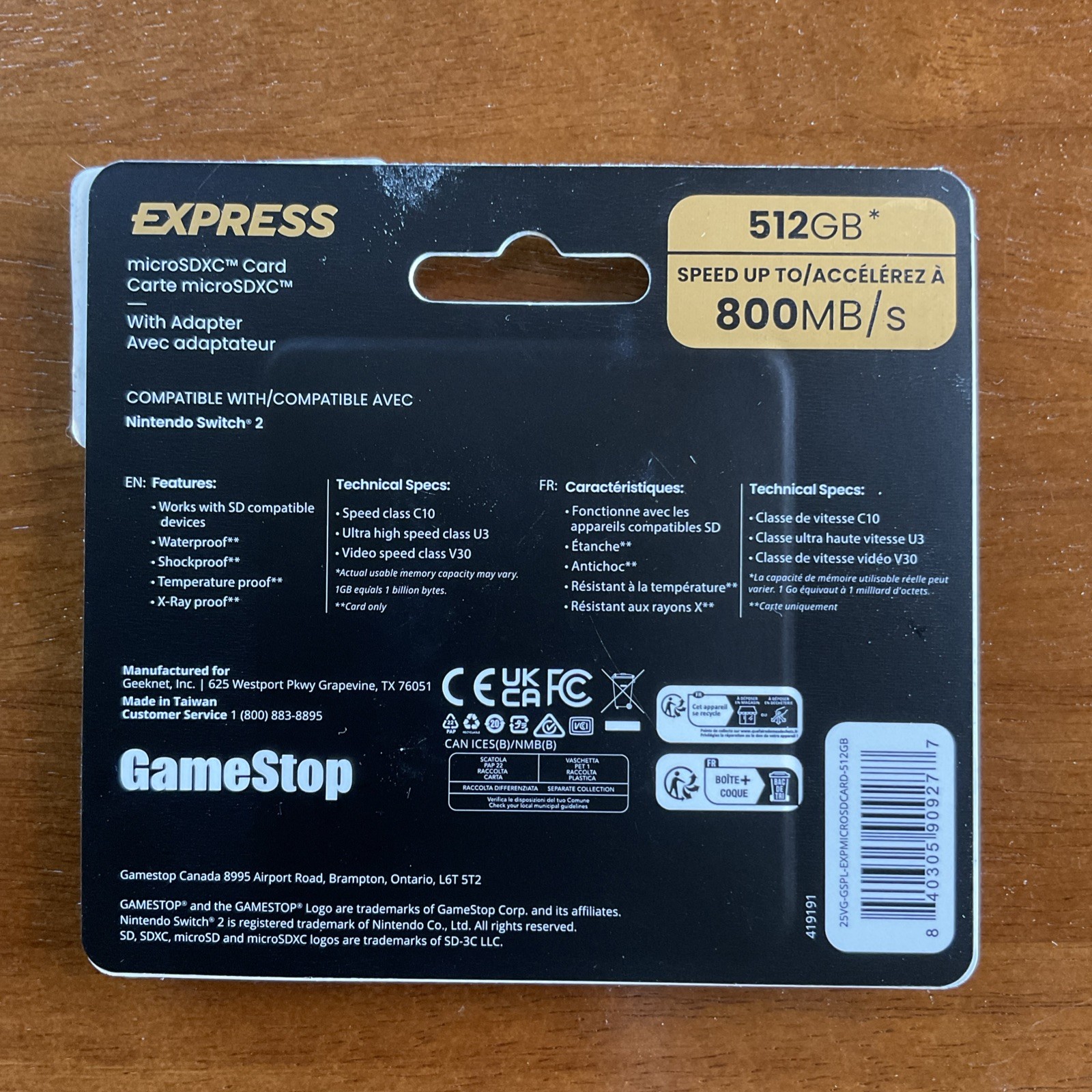 Gamestop 512GB Express SD microSDXC (With Adapter) for Switch 2