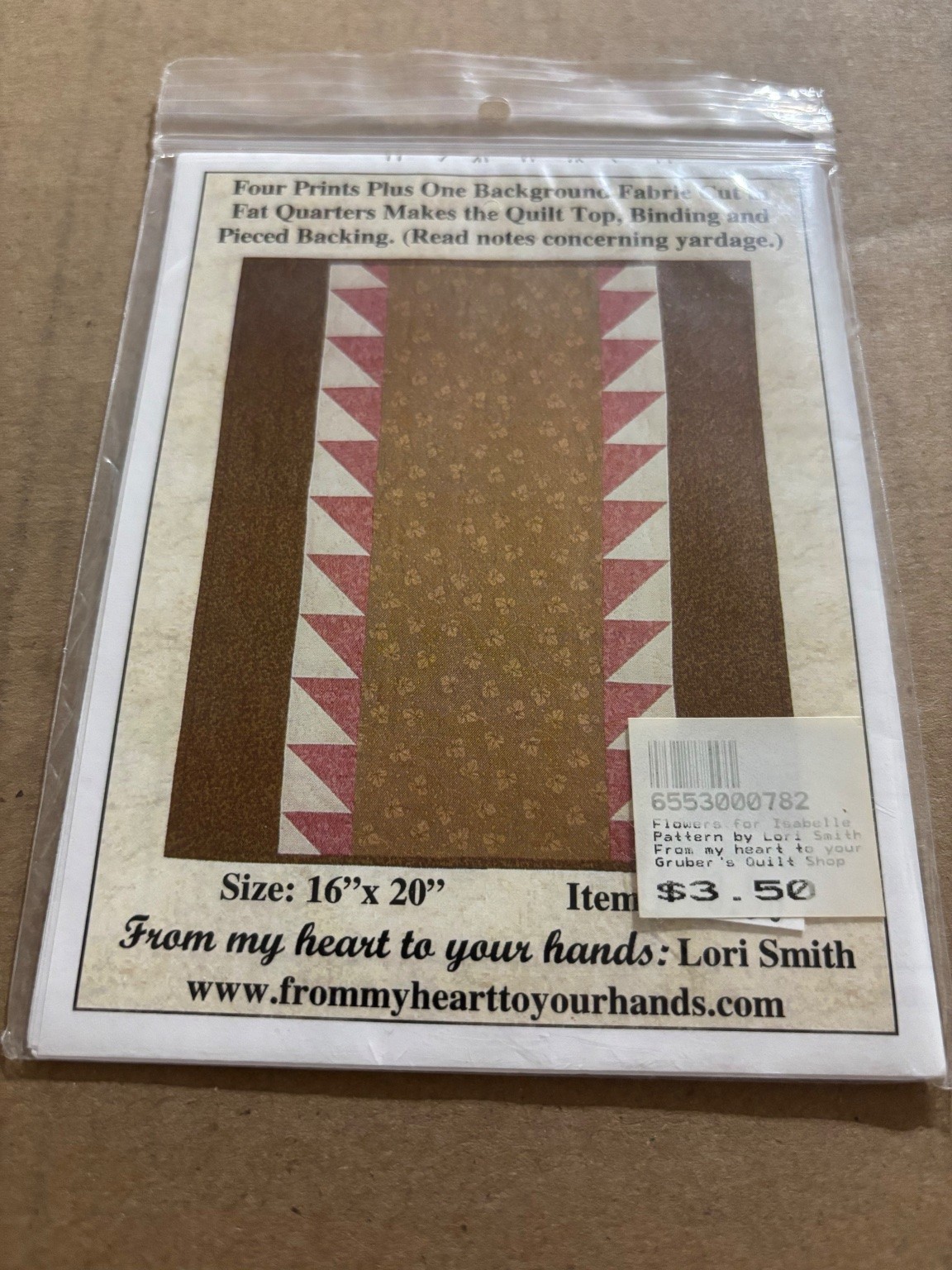 Lori Smith Flowers for Isabelle Pieced Quilt Pattern 16x20