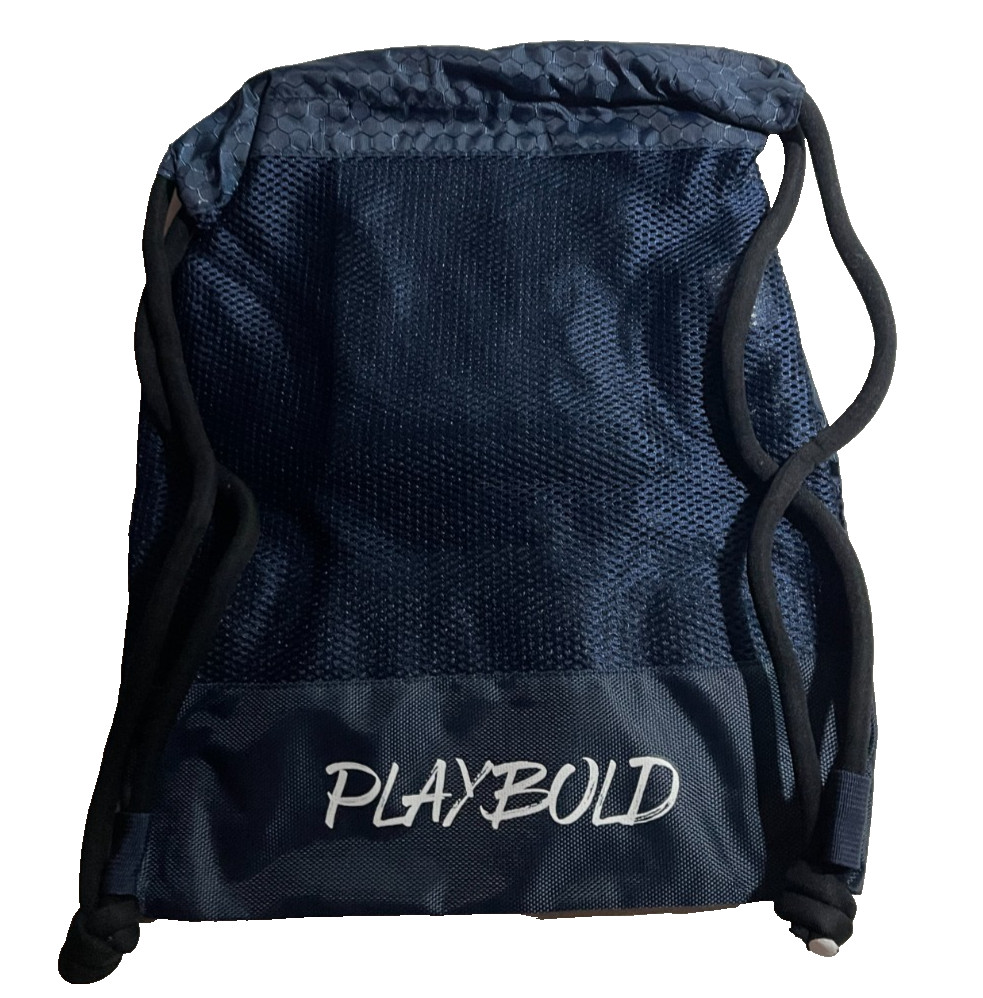 PLAYBOLD Drawstring Gym Backpack Navy Sports Cinch Sack Bag NEW