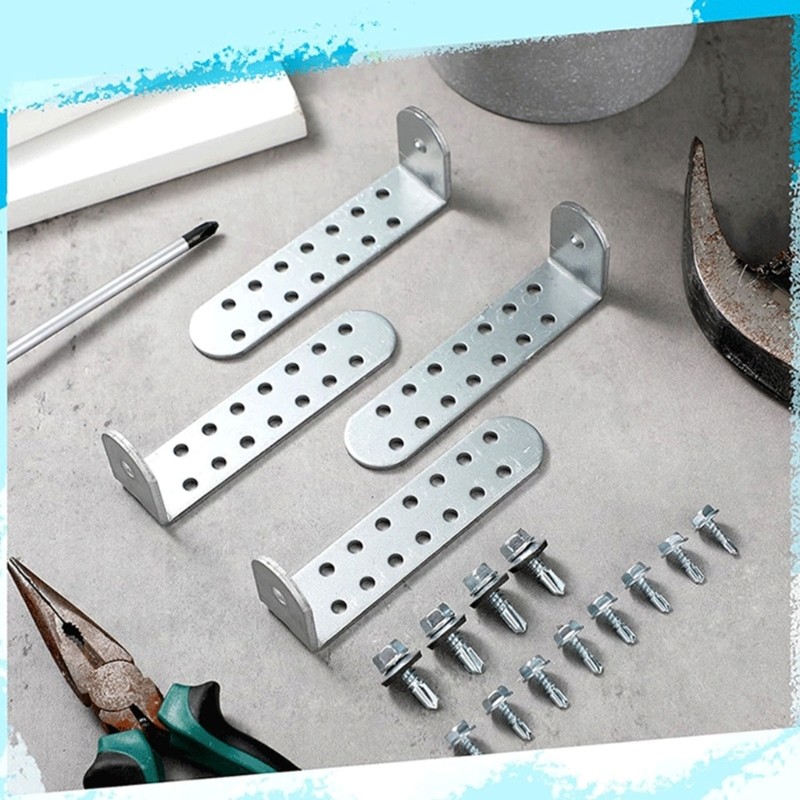 Thick Galvanized Steel Brackets Set for Securing Compressors and Condensers