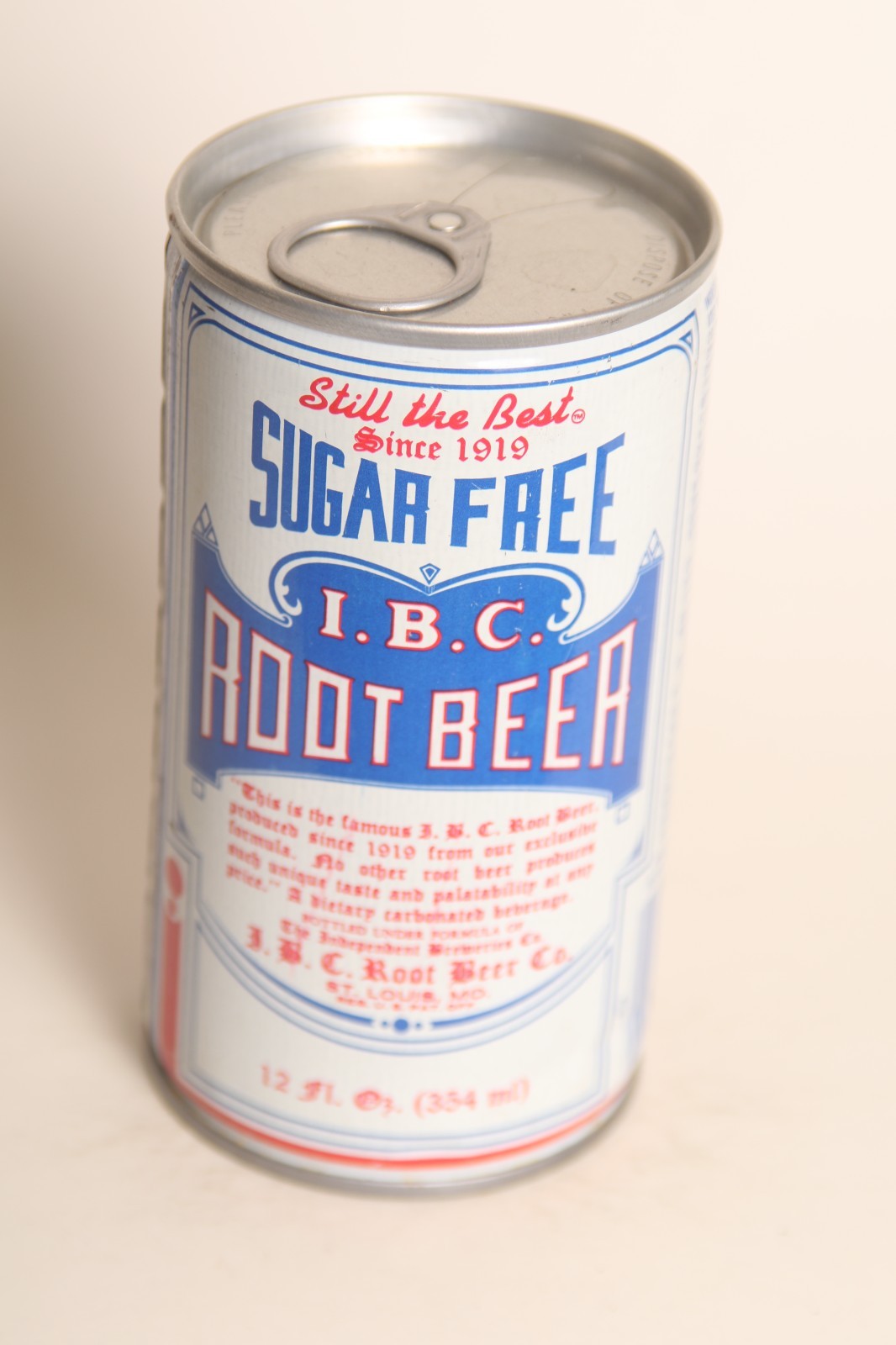 I. B. C. Root Beer soda can - Sugar Free