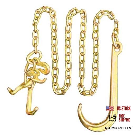 G80 j Hooks Tow Chain, 5/16" x 6' Recovery Tow Hooks Chain 15IN 1PCS-5/16"x6FT
