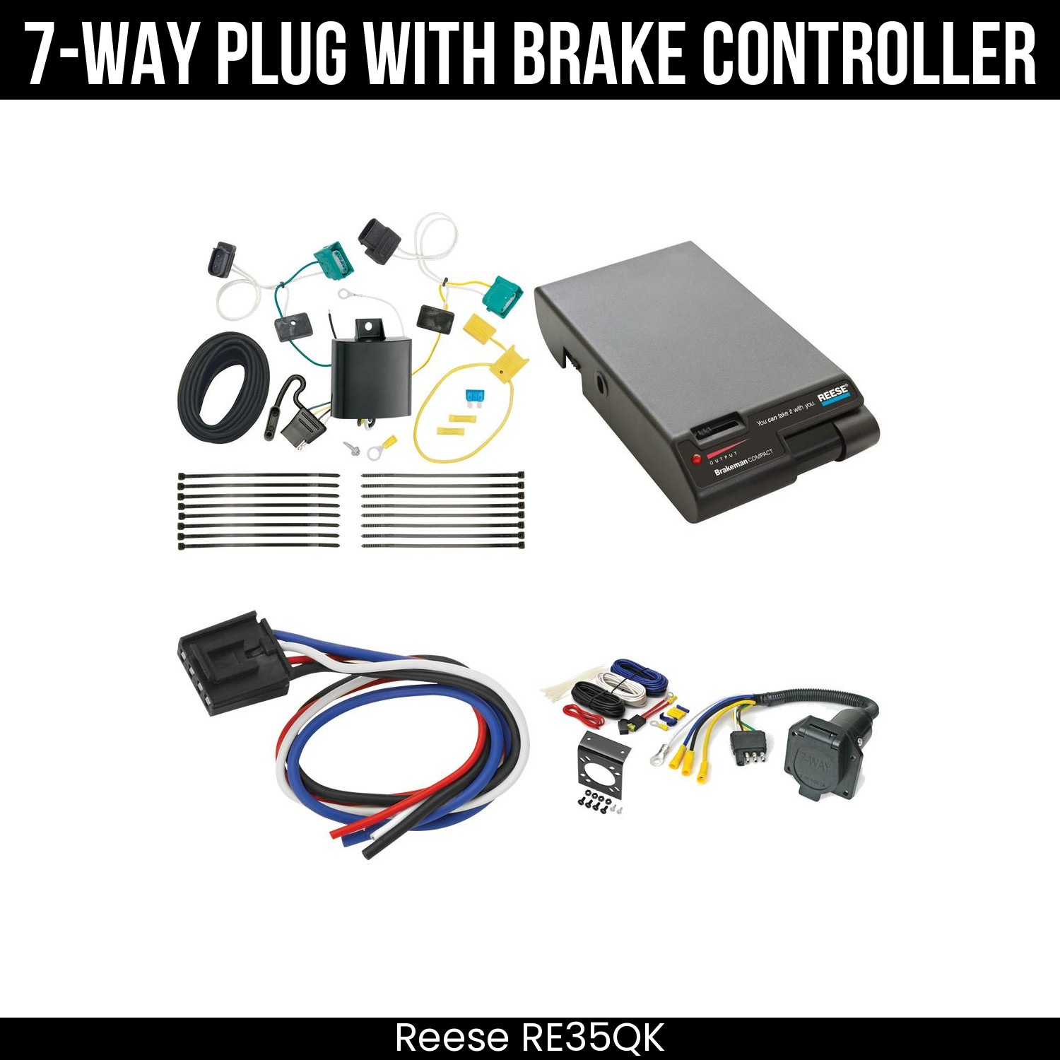 Reese RV 7-Way Wiring Kit + Brake Control For 18-24 Chevy Equinox Except Premier