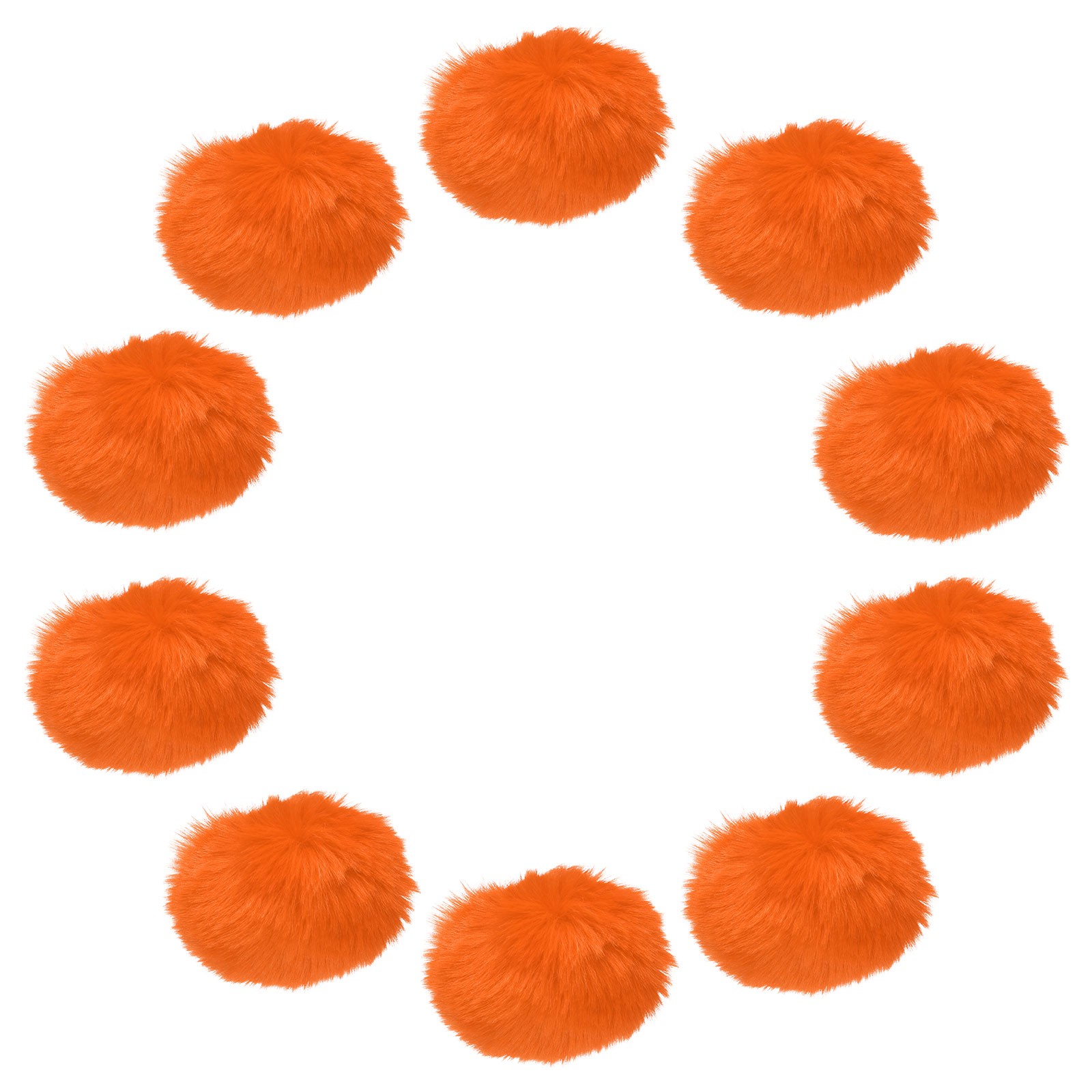 20Pcs Faux Fur Pom Pom Balls, 2.4 Inch Pompoms, Orange