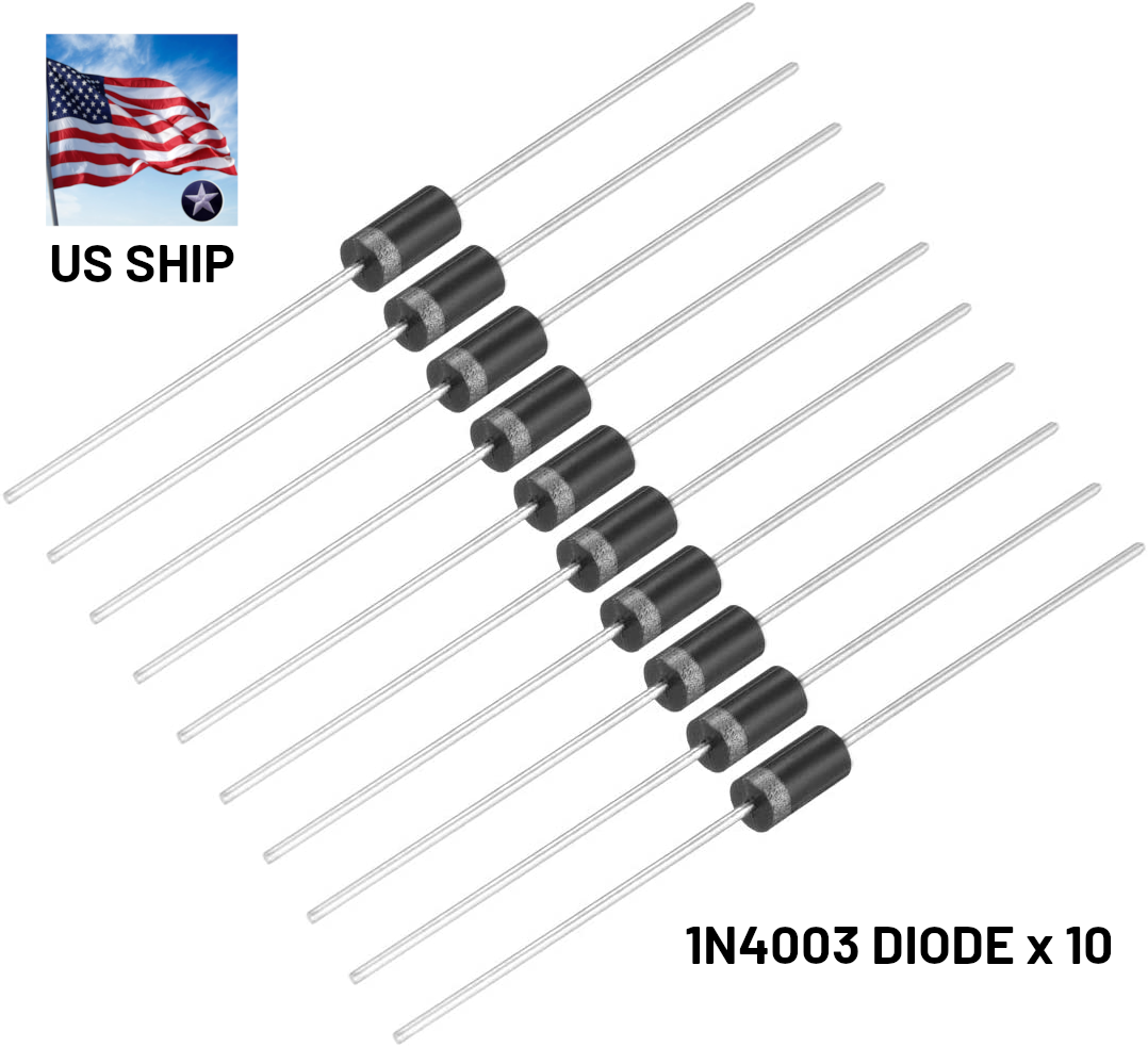1N4003 Diode (10 Pcs) 1A 200V Rectifier Diode DO-41 Fast Switch IN4003 | US SHIP