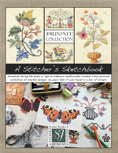 STITCHERS SKETCHBOOK SJ Designs vintage NP & XS 47 charted patterns new book 30p