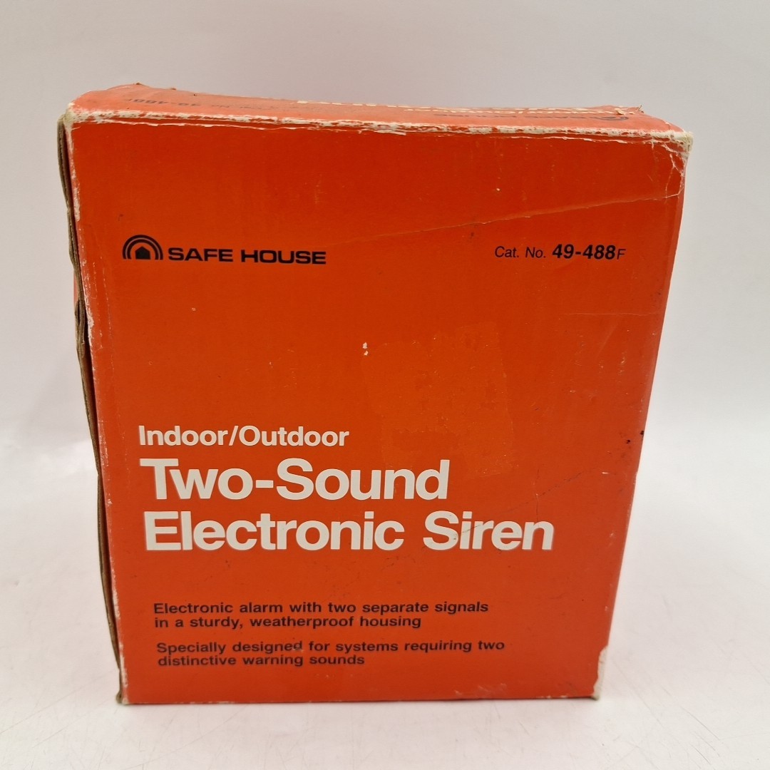 Safe House Two-sound Electronic Siren 49-488F Indoor Outdoor Extra Loud NOS