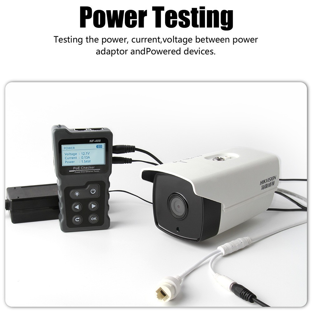 Noyafa NF-488 PoE Tester Inline Power Over Ethernet Voltage Current Cable Test