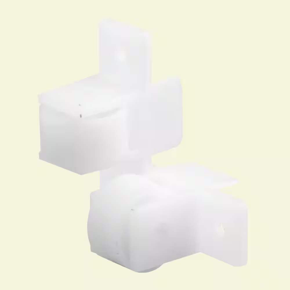 15/16 In. White Nylon Drawer Guide Twin Roller Assembly (2-Pack)