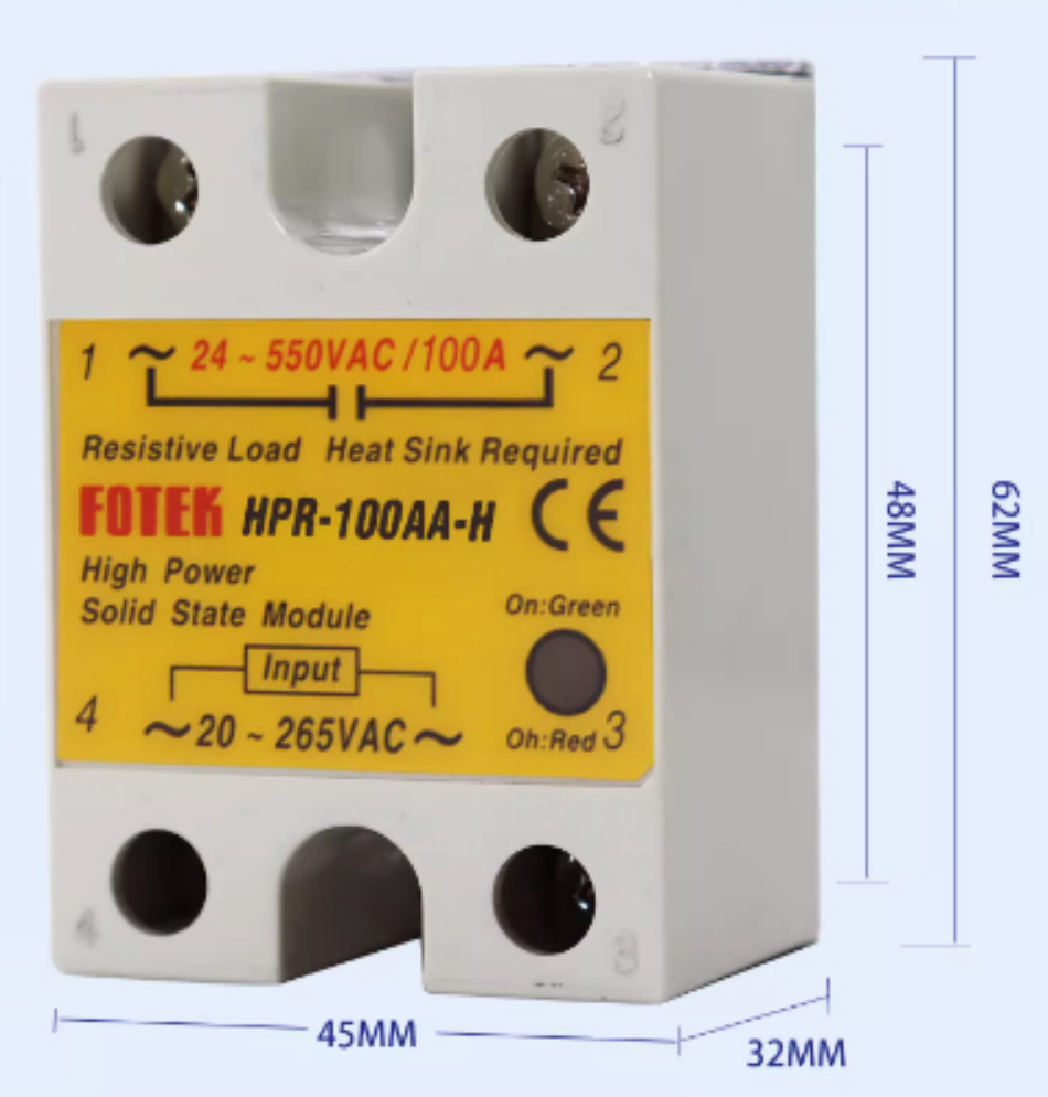 Fotek HPR-100AA-H HPR100AAH Solid State Module 24-550VAC 100A Brand